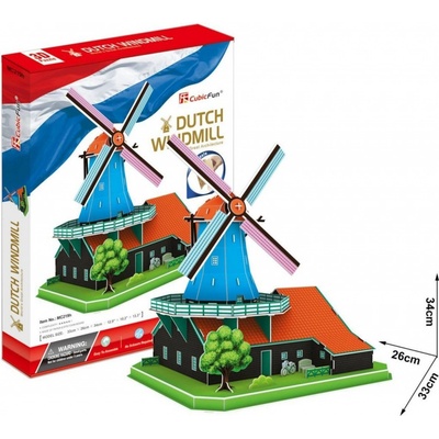 CubicFun 3D puzzle Holandský větrný mlýn 71 ks