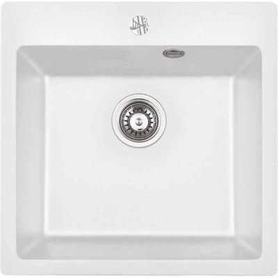 Inter Ceramic Гранитна кухненска мивка 5050 БЯЛА (5050white)