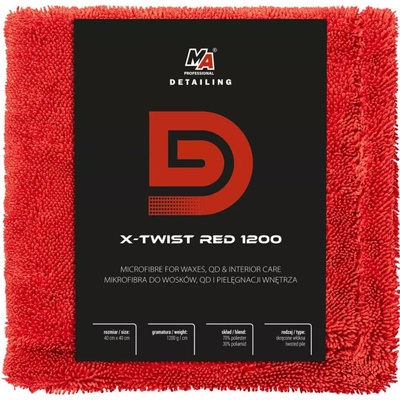 MA Professional Detailing X-Twist Red 1200gsm Uterák na sušenie 40x40 cm