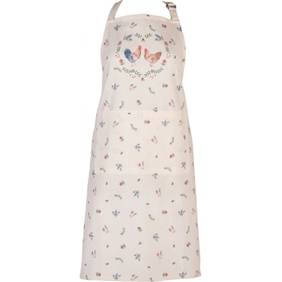 Clayre & Eef Bavlněná kuchyňská zástěra Chicken and Rooster 70x85 cm