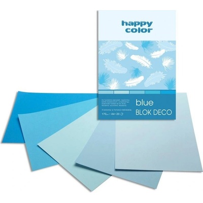 Paper Design Barevný papír A4 170g 20l 5 odstinů modré
