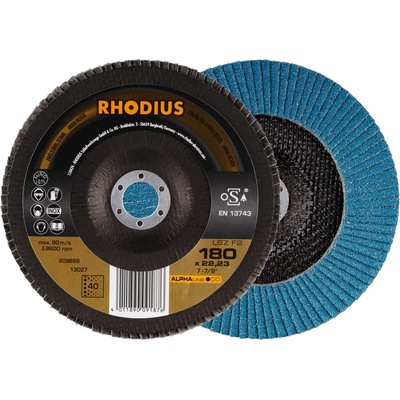 RHODIUS Lamelový brusný kotouč LSZ F2 180 x 22,23 P40 ALPHAline 209666