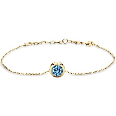 SAVICKI Náramok s príveskom žlté zlato s modrým laboratorním diamantem 0.5 ct 18 cm+3 cm - TJ-B02-BR-050-LABBLUE-Z