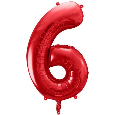 vybavsenaparty Fóliová číslice červená '6' 86 cm