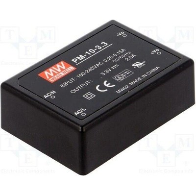 MEAN WELL PM-10-3.3 Napájecí zdroj: spínaný; modulový; 8,25W; 120÷370VDC; 85÷264VAC