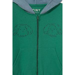 Tinycottons суичър с качулка за деца от памук CURLY DOG COLOR BLOCK HOODIE (AW26.443)