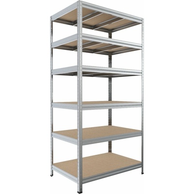 Biedrax Regál na šanony 35 x 120 x 210 cm, pozink, 6 polic MDF, nosnost 200 kg na polici