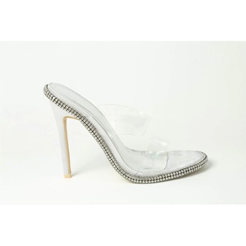 Image 1 of Plain Сандали Plain Women's Flat Sandal - Silver Satin