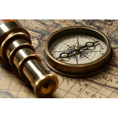 DIMEX ART Флизелинов фототапет стара карта и компас 375 x 250 см