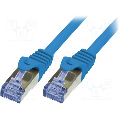 Logilink CQ3086S Patch, S/FTP, 6a, licna, Cu, LSZH, 7,5m, modrý