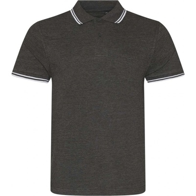 Pánská pružná polokošile dřevěné uhlí bílá šedé