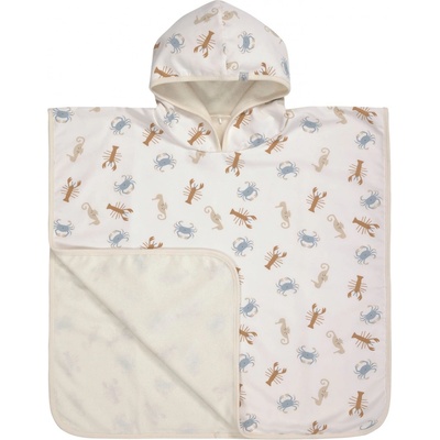 LÄSSIG Beach Poncho Sea animals milky