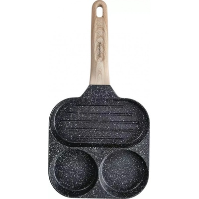 Klausberg Тиган с 3 отделения Klausberg KB 7816, 18.5 см, Мраморно покритие, Индукция, Черен (KB 7816)