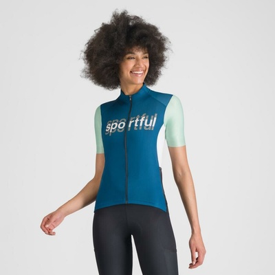 Sportful SUPERGIARA LOGO dámsky teal blue/lichen green