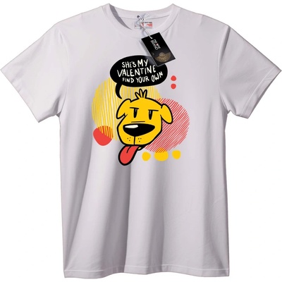 NOONEBRAND Тениска Свети Валентин с Куче - 2XL, Black