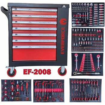 EVERFORCE Количка за инструменти 251 части, 7 чекмеджета и странично отделение, 850x810x480 мм, EVERFORCE EF-2008 (EF-2008)