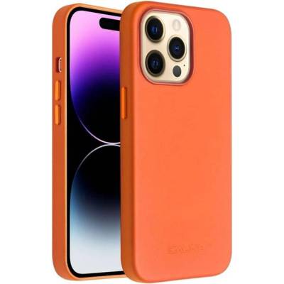 Qialino Magsafe Калъф за iPhone 14 Pro, Qialino Leather Case, Оранжев (5906601119082)