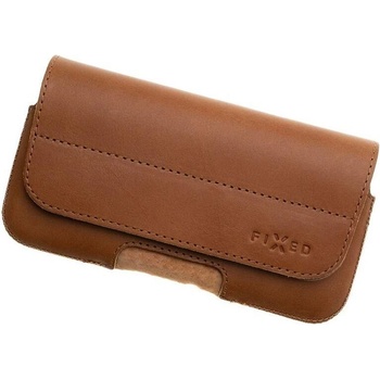 FIXED Хоризонтален кожен калъф Posh със затваряне, размер 6XL+, кафяв (FIXPOH2-6XL+-BRW)
