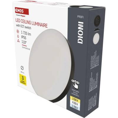 Led Плафон за баня led/15w/230v 3000/4000/5700k ip55 черен (ems1218)