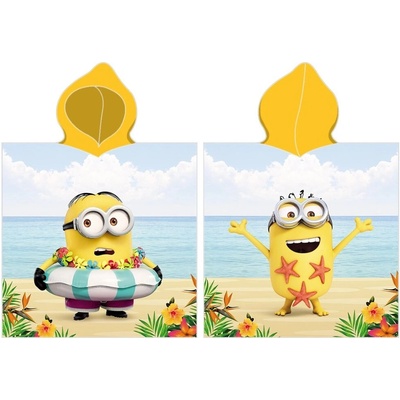 Carbotex Detské pončo 55 x 110 cm Mimoni Bob sa učí plávať