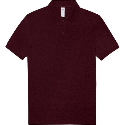 B&C My polo 210 Piqué polo heather burgundy červená