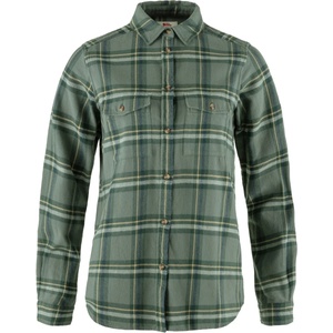 Fjällräven Дамска риза с копчета Fjällräven Women's Övik Heavy Flannel Shirt - Patina Green / Deep Patina (133-1070-0213)