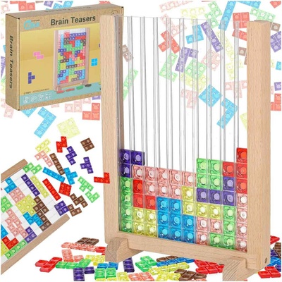 Logický dřevěný hlavolam Tetris 42 dílků