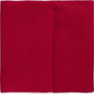 Ib Laursen Bavlněný ubrus Dagmar White Border 150 × 250 cm červená