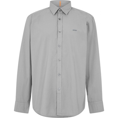 HUGO BOSS Men's Relegant 6 M Plain Long-Sleeve Shirt - Open Grey