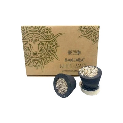 Banjara Vonná pryskyřice pro vykuřování v rychlozápalných pohárcích White Sage bílá šalvěj 6 ks – Zboží Dáma