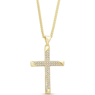 Biju Pozlacený řetízek s přívěskem křížku 3002529