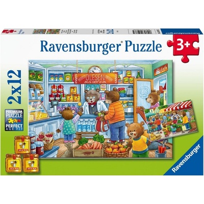 Ravensburger Medvídci na nákupech 2 x 12 dielov