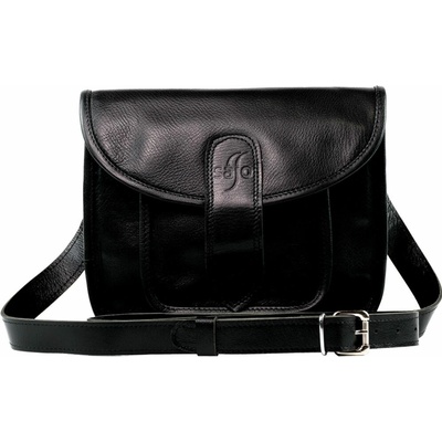 Dámská crossbody kabelka z kozí kůže AMAJRA TENEBRA černá s nastavitelným popruhem zapínání na magnet