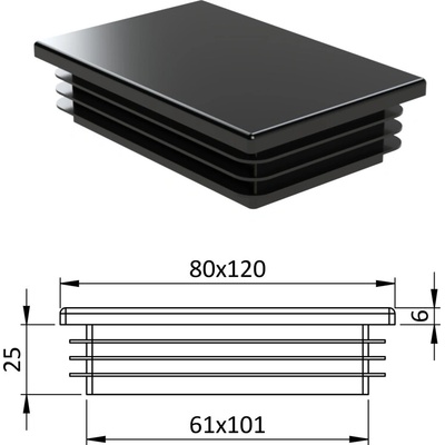 Krytka plastová 80 x 120 mm