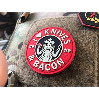 Nášivka #9 I love Knives and Bacon JTG® – Vícebarevná
