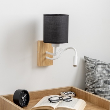 Brilagi - LED Аплик NUBILA WOOD 1xE27/25W/230V + LED/3W дъб/черен (BG1565N)