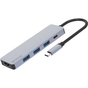 Proove IRON LINK 5в1 хъб Type-C, 3x USB 3.0, HDMI, Type-C, алуминий, съвместим с Windows/Mac (HBIL00010604)