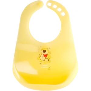 Canpol babies Пластмасов лигавник с джоб Canpol - Happy Animals, Жълт (2/404_yel)