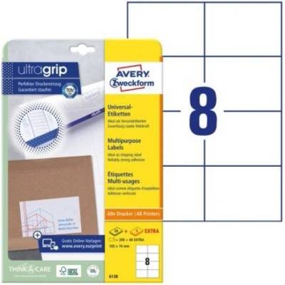 Avery Zweckform 6138 Samolepící etikety 105 x 74 mm 30 archů bílé