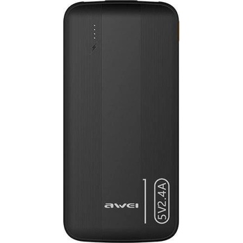 Awei P20K аварийно зарядно устройство 10000mAh, 2 USB + Type-C, PD бързо зарядно устройство, черно (P20K)