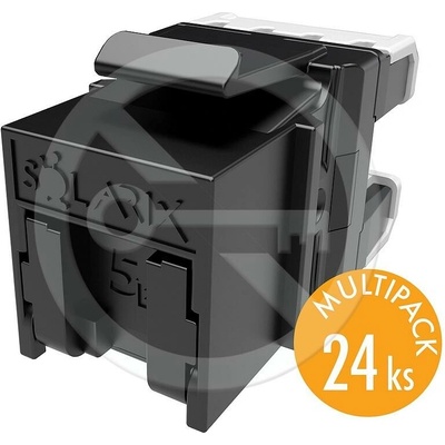SXKJ-5E-UTP-BK-NA - Solarix keystone CAT5E rýchly rez, multipack 24 ks