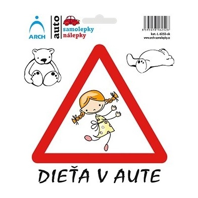 Walteco Dítě v autě - veselá holka, 150x180mm, samolepka , 20181
