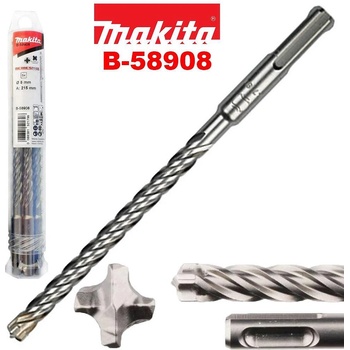 Makita Свредла за бетон SDS-Plus, 8x215 мм, Makita B-58908, 5 бр (B-58908)