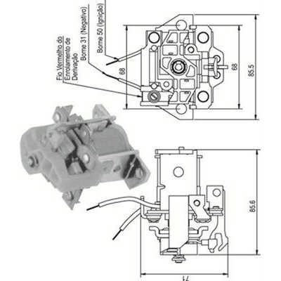 Elektromagnetický spínač, štartér MAGNETI MARELLI 940113050338