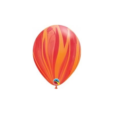 Qualatex 11 28cm Balónek mramor červeno-oranžový