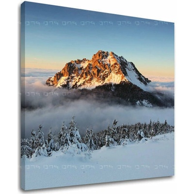 Papilora Obraz Veľkého Rozsutca nad oblakmi na plátne — štvorcový formát - 60x60 cm