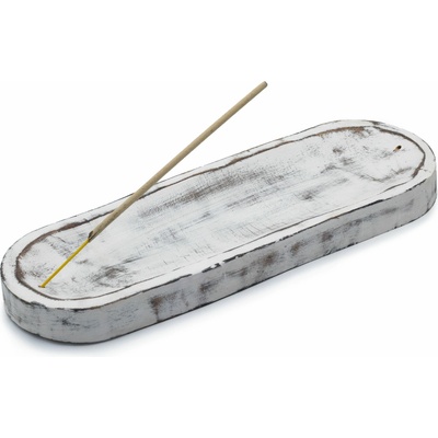 AWM Veľký Stojan na Vonné Tyčinky 30 x 10 cm Biela Vymývaná 1 ks