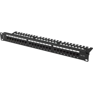 Lanberg patch panel 24 port 1U 19" CAT. 6a utp with cable organizer black (PPUA-1124-B) - pcshop