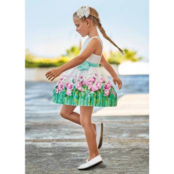 Image 1 of Mayoral Памучна рокля с текстилно коланче и цветя Майорал