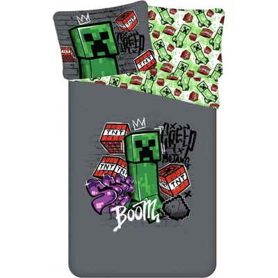 Jerry Fabrics Obliečky Minecraft Metro Art Bavlna 140x200 70x90